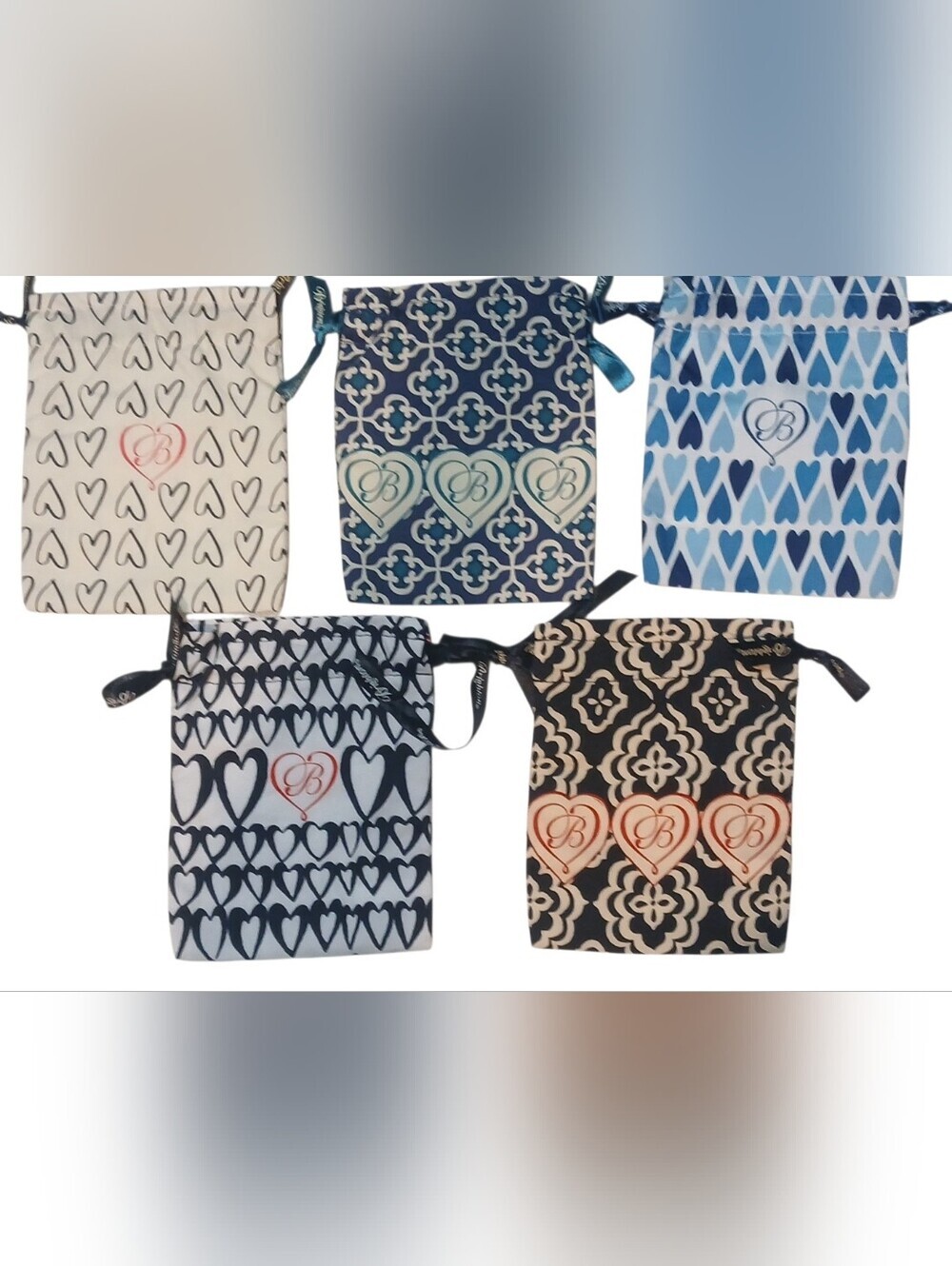 Brighton -Lot Of 5 Jewelry Gift Bags, Each With A Different Style And Colors